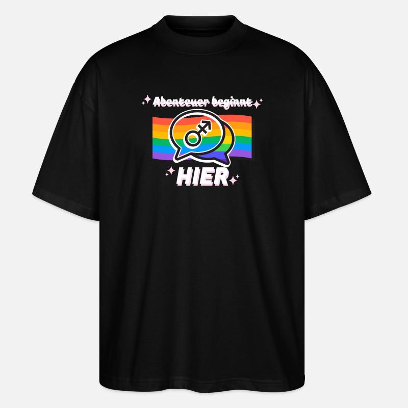 Abenteuer beginnt hier Pride Symbol - Stanley/Stella Oversized Unisex Bio T-Shirt Blaster 2.0 - Schwarz
