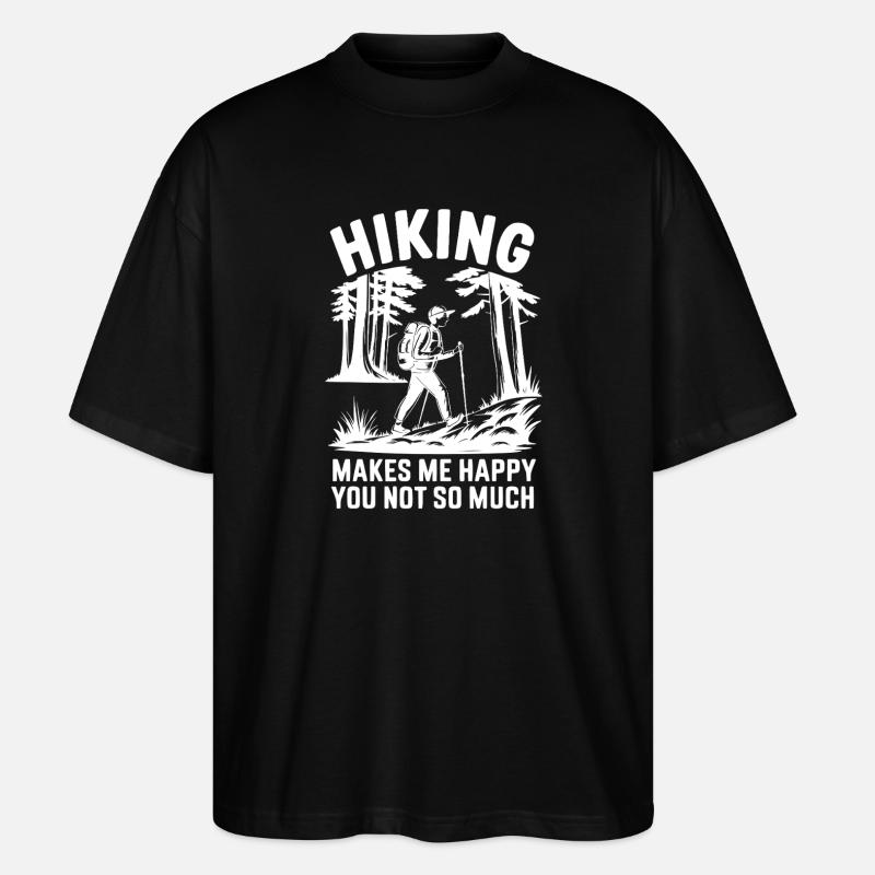 Lustiger Wanderzitat-Wanderer - Stanley/Stella Oversized Unisex Bio T-Shirt Blaster 2.0 - Schwarz