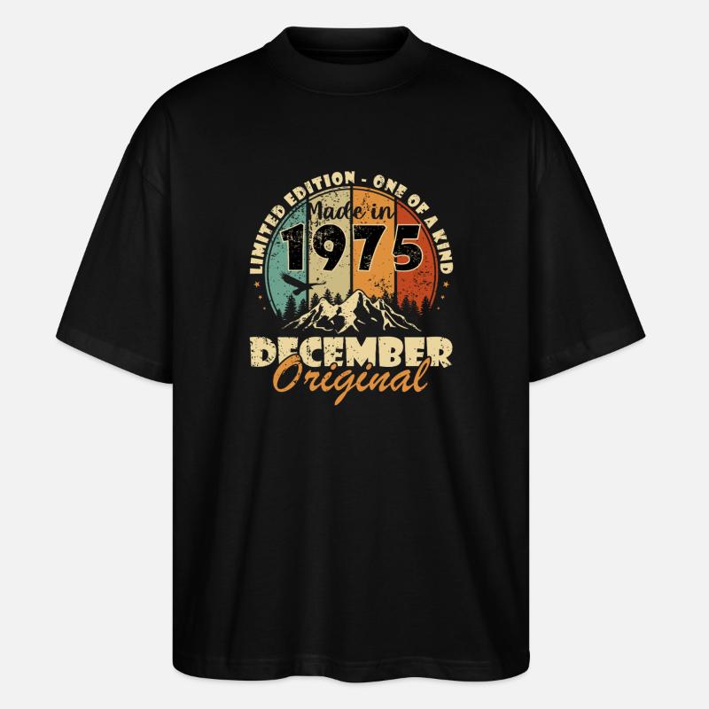 Dezember 1975 Jubiläum 1975 Dezember - Stanley/Stella Oversized Unisex Bio T-Shirt Blaster 2.0 - Schwarz