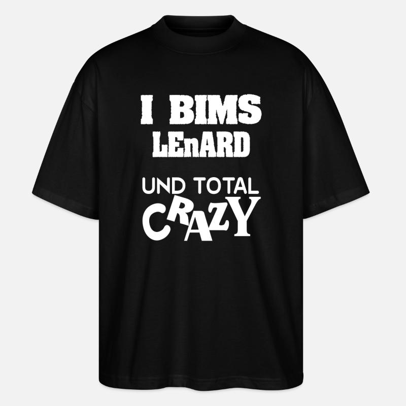 First name Lenard - Stanley/Stella Oversized Unisex Organic T-shirt Blaster 2.0 - black