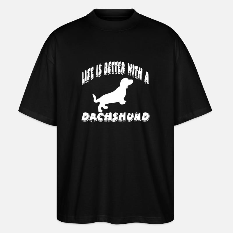 Dackel - Stanley/Stella Oversized Unisex Bio T-Shirt Blaster 2.0 - Schwarz