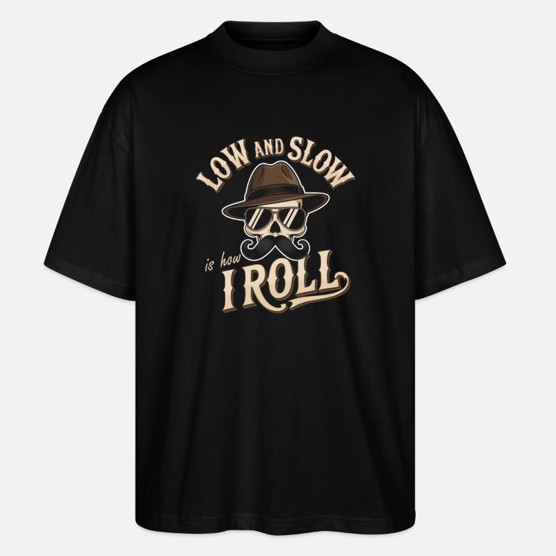 Low and Slow Roll BBQ Motiv - Stanley/Stella Oversized Unisex Bio T-Shirt Blaster 2.0 - Schwarz