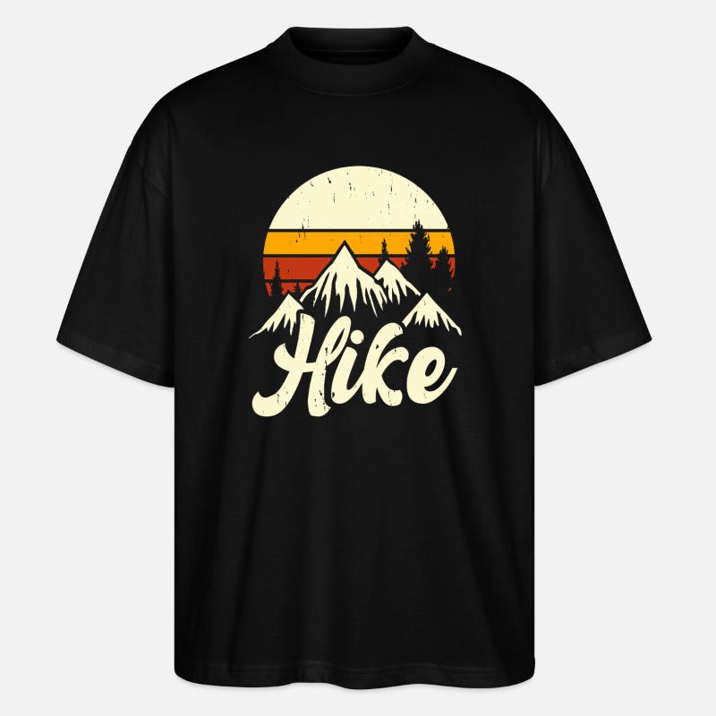 Hiking Retro - Stanley/Stella Oversized Unisex Bio T-Shirt Blaster 2.0 - Schwarz