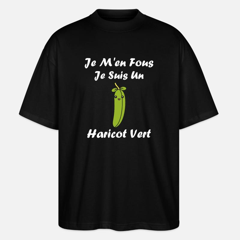 Französische Bohne - Stanley/Stella Oversized Unisex Bio T-Shirt Blaster 2.0 - Schwarz