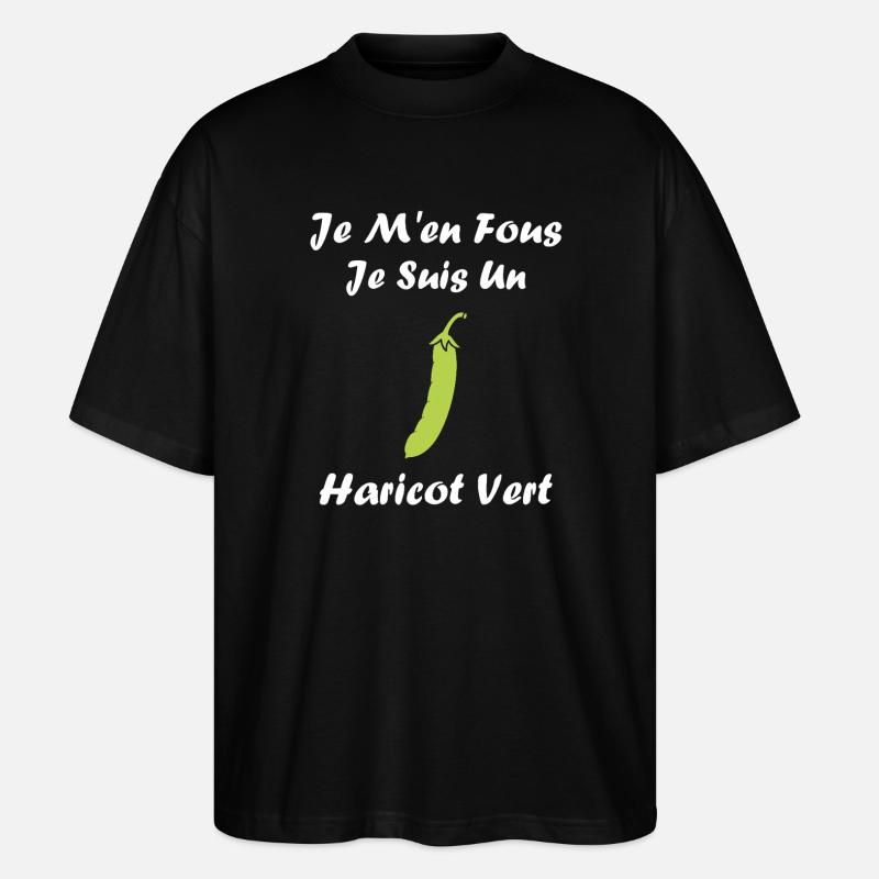 Französische Bohne - Stanley/Stella Oversized Unisex Bio T-Shirt Blaster 2.0 - Schwarz