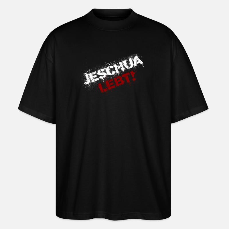 Yeshua vit blanc et rouge - T-shirt bio Blaster 2.0 coupe oversize Stanley/Stella Unisexe - noir