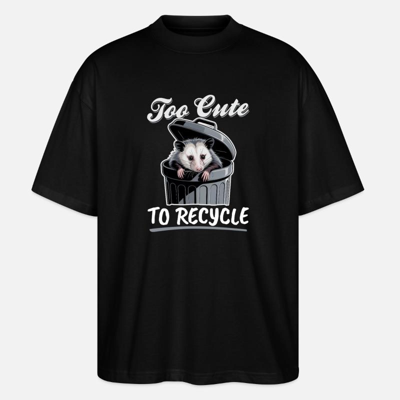 Funny Opossum - Stanley/Stella Oversized Unisex Bio T-Shirt Blaster 2.0 - Schwarz