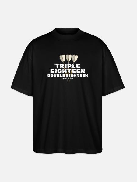 Jahrgang 1990 Darts Checkout - Stanley/Stella Oversized Unisex Bio T-Shirt Blaster 2.0 - Schwarz