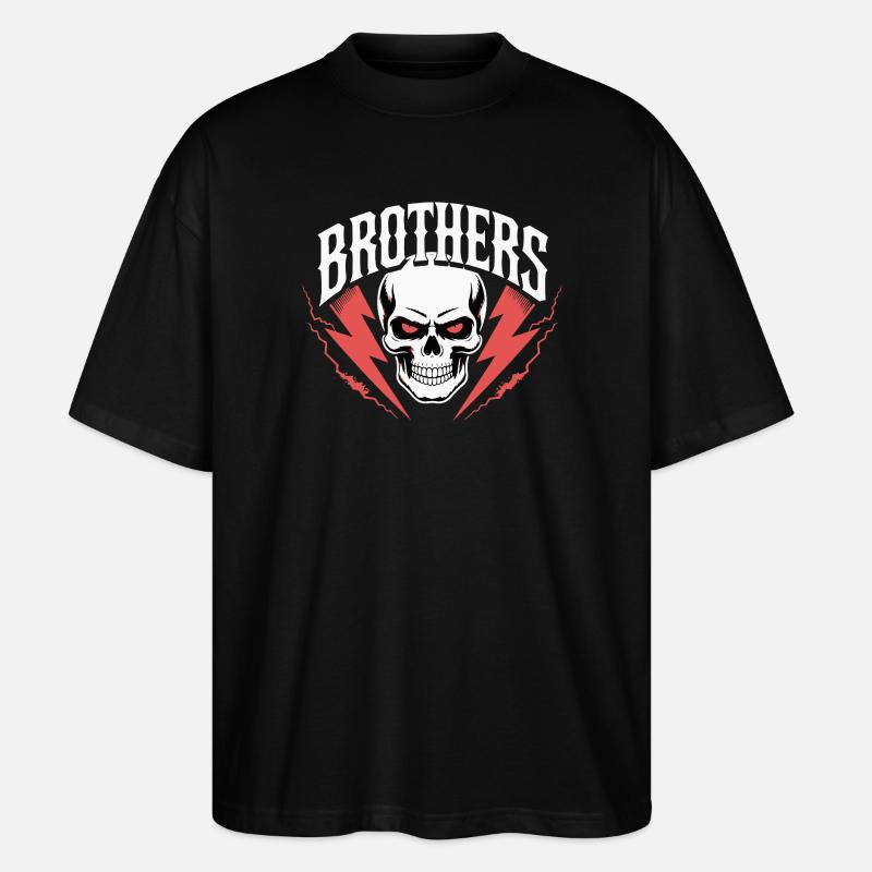 Brothers Skull Thunder Crest - T-shirt bio Blaster 2.0 coupe oversize Stanley/Stella Unisexe - noir