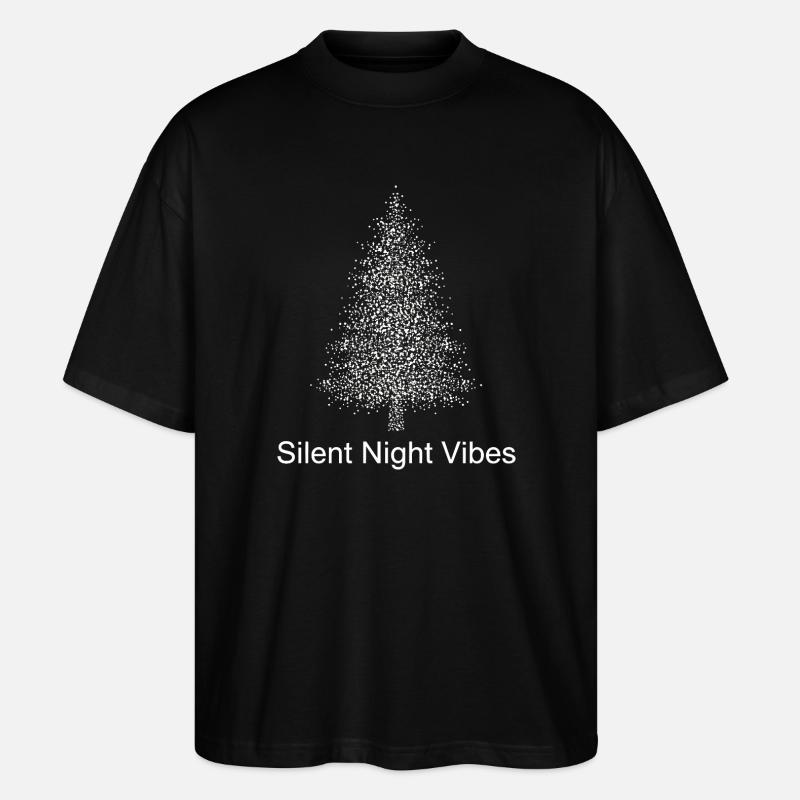 Silent Night Vibes - Tree Silhouette - Stanley/Stella Oversized Unisex Organic T-shirt Blaster 2.0 - black