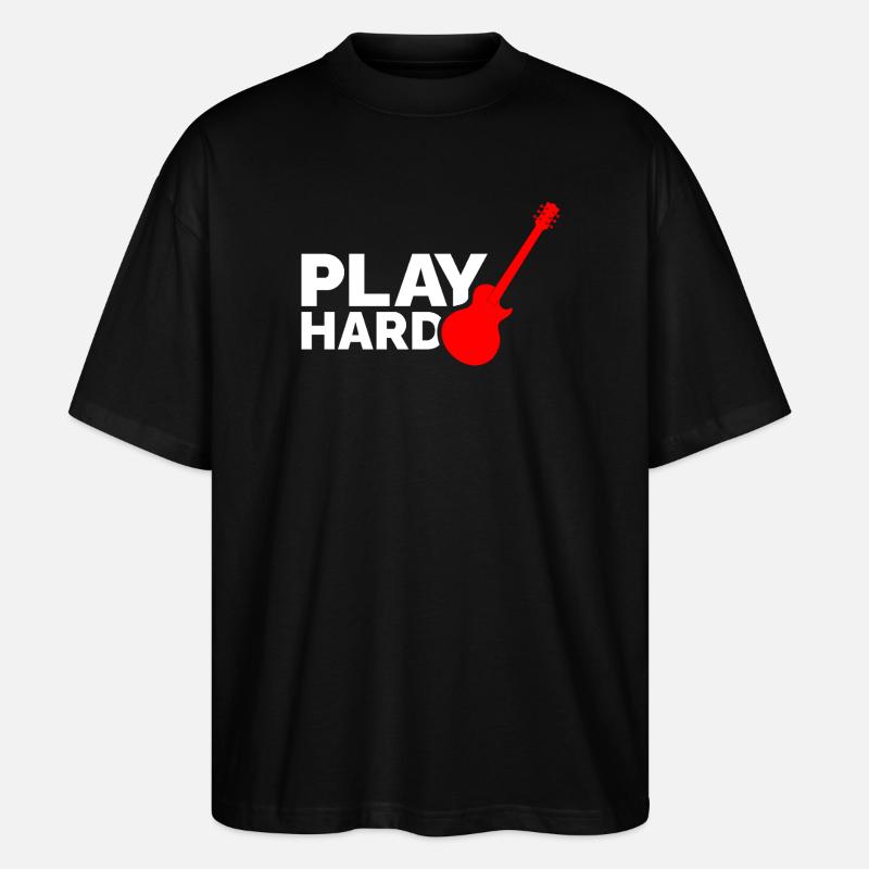 Jouez dur - T-shirt bio Blaster 2.0 coupe oversize Stanley/Stella Unisexe - noir