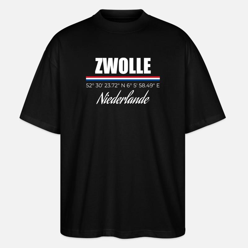 Zwolle - Stanley/Stella Oversized Unisex Bio T-Shirt Blaster 2.0 - Schwarz