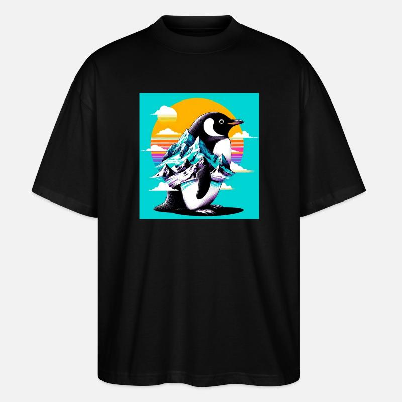 Pinguin - Stanley/Stella Oversized Unisex Bio T-Shirt Blaster 2.0 - Schwarz