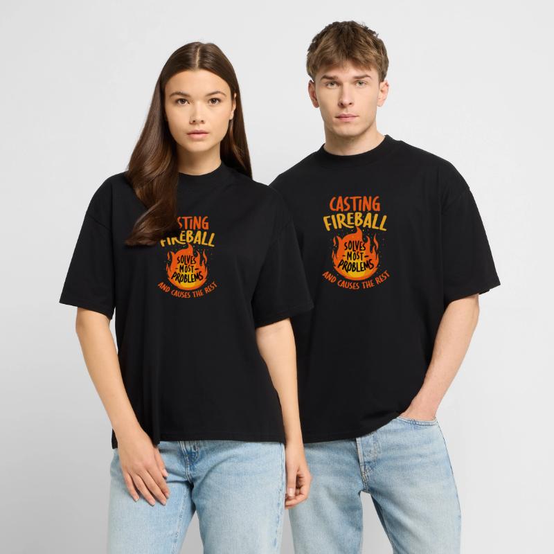 Casting Fireball Solves Problems RPG Gaming  Stanley/Stella Oversized Unisex Organic T-shirt Blaster 2.0
