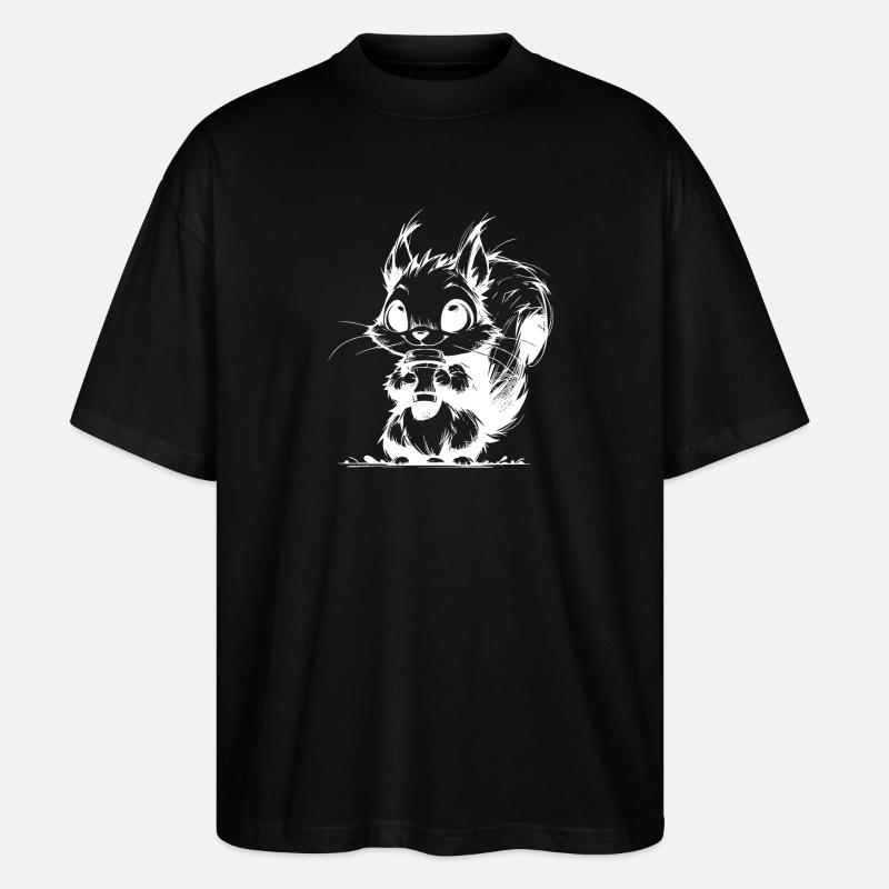 Waldbewohner mit Kaffee Waldrand Kaffeeklatsch - Stanley/Stella Oversized Unisex Bio T-Shirt Blaster 2.0 - Schwarz