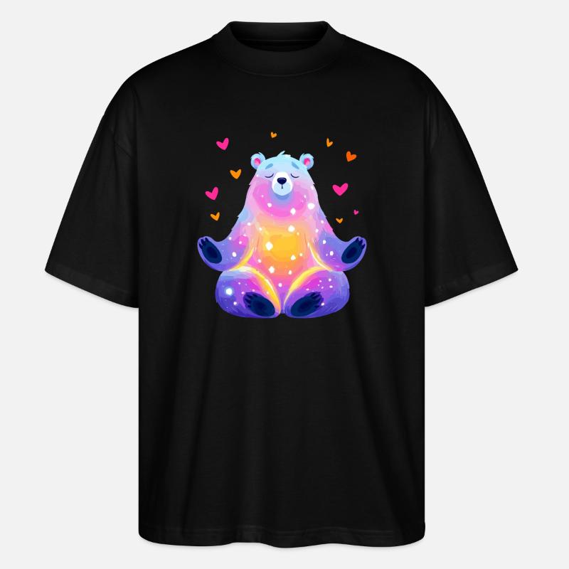 Regenbogen Bär - Stanley/Stella Oversized Unisex Bio T-Shirt Blaster 2.0 - Schwarz