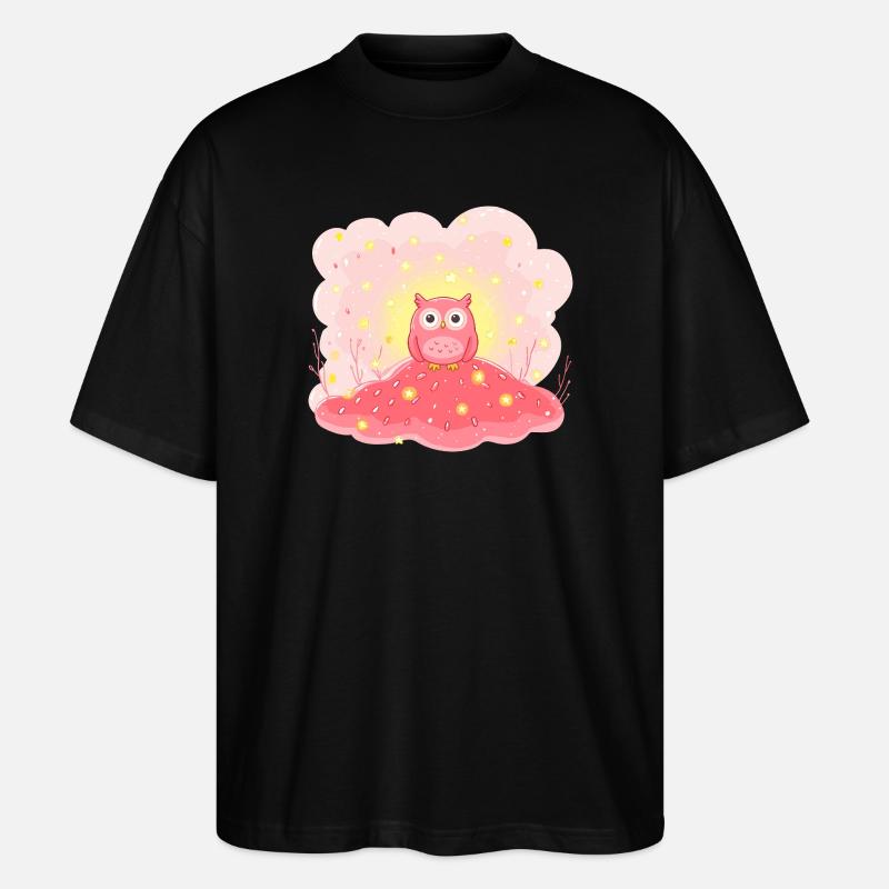 Zarte Eulenstern auf Rosenhügel - Stanley/Stella Oversized Unisex Bio T-Shirt Blaster 2.0 - Schwarz