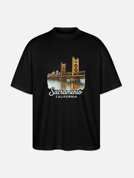 Sacramento, California - Stanley/Stella Oversized Unisex Organic T-shirt Blaster 2.0 - black