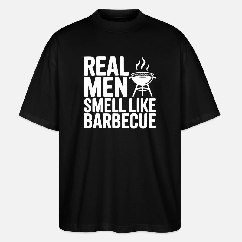 Echte Männer riechen nach Barbecue - Stanley/Stella Oversized Unisex Bio T-Shirt Blaster 2.0 - Schwarz