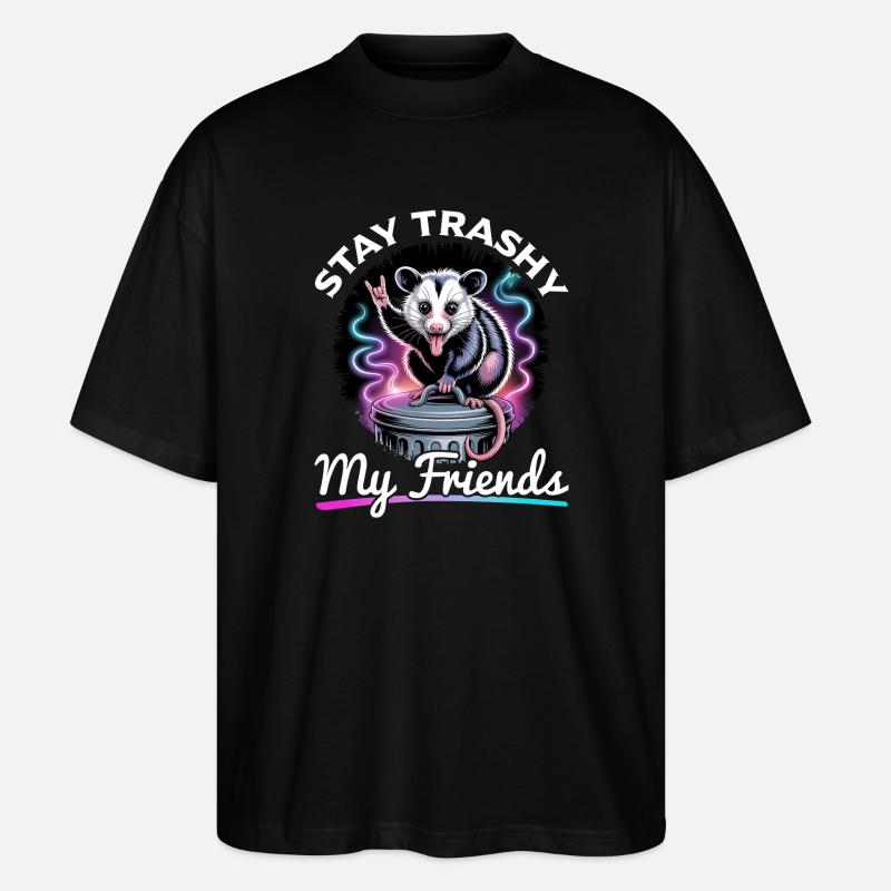 Funny Opossum - Stanley/Stella Oversized Unisex Bio T-Shirt Blaster 2.0 - Schwarz