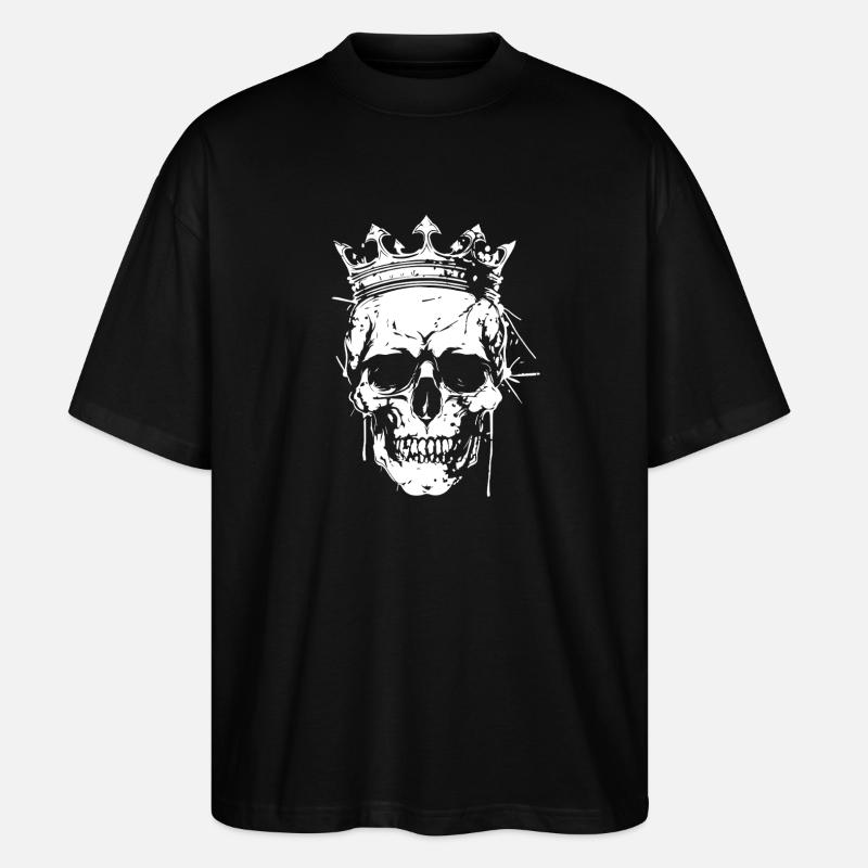 Krone Schädel Grafik - Stanley/Stella Oversized Unisex Bio T-Shirt Blaster 2.0 - Schwarz