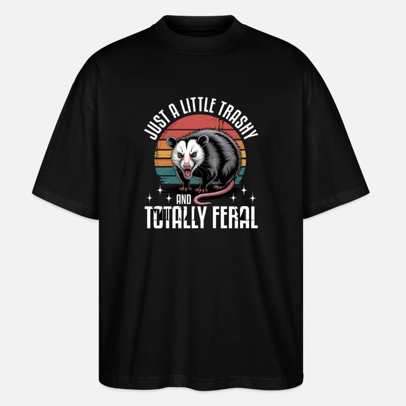Funny Opossum - Stanley/Stella Oversized Unisex Bio T-Shirt Blaster 2.0 - Schwarz