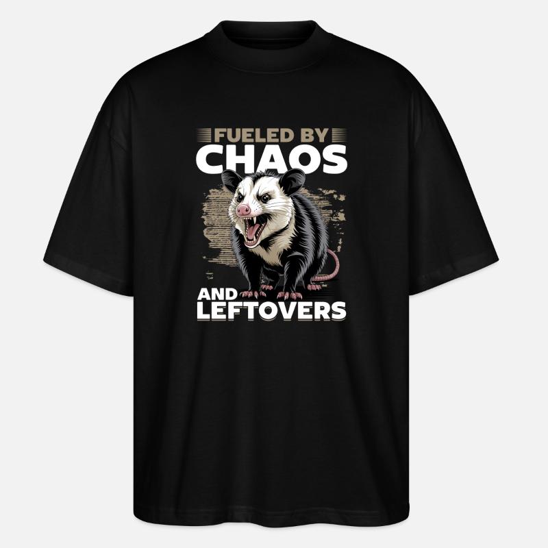 Funny Opossum - Stanley/Stella Oversized Unisex Bio T-Shirt Blaster 2.0 - Schwarz