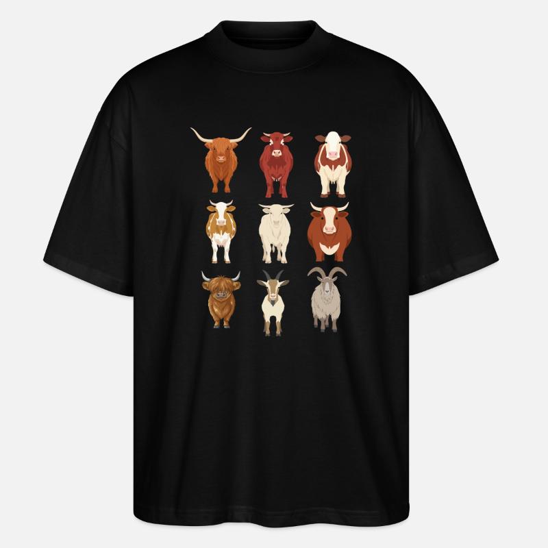 Geschenkidee für Kühe - Stanley/Stella Oversized Unisex Bio T-Shirt Blaster 2.0 - Schwarz