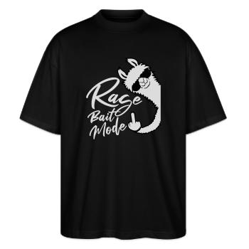 Rage Bait Llama Alpaga Lunettes de Soleil Doigt d’Honneur - T-shirt bio Blaster 2.0 coupe oversize Stanley/Stella Unisexe - noir - Devant - Alina (178cm) & Michal (187cm)