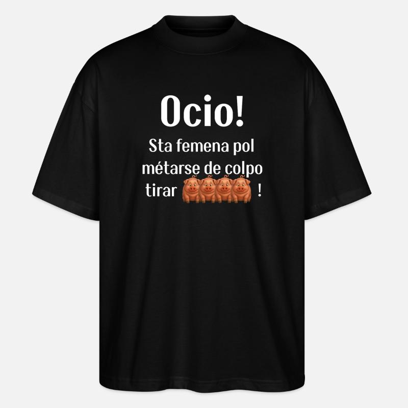 Witzige Phrase auf Venezianisch - Stanley/Stella Oversized Unisex Bio T-Shirt Blaster 2.0 - Schwarz