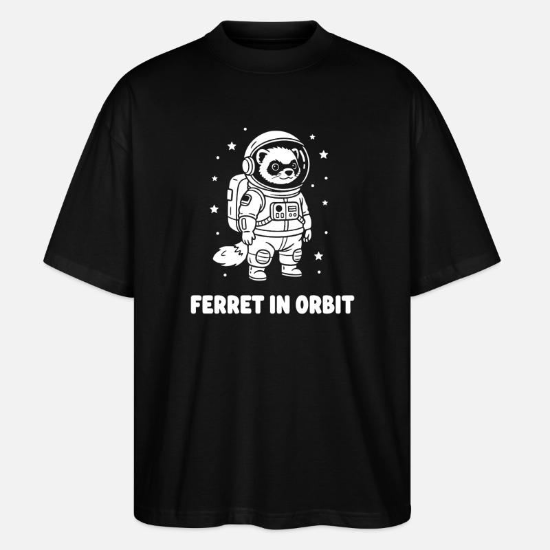 Ferrets in orbit - Stanley/Stella Oversized Unisex Organic T-shirt Blaster 2.0 - black