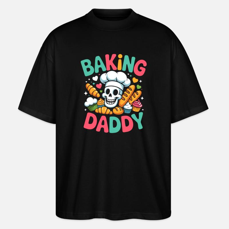 Baking Daddy Skull Baking Art - Stanley/Stella Oversized Unisex Organic T-shirt Blaster 2.0 - black