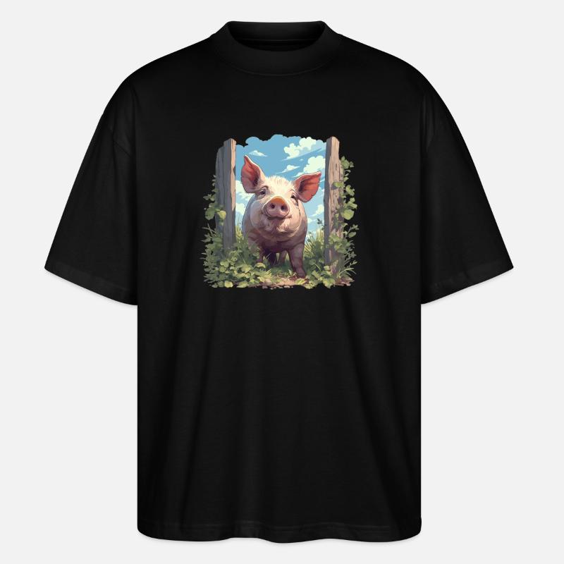 Pig Pig - Stanley/Stella Oversized Unisex Organic T-shirt Blaster 2.0 - black