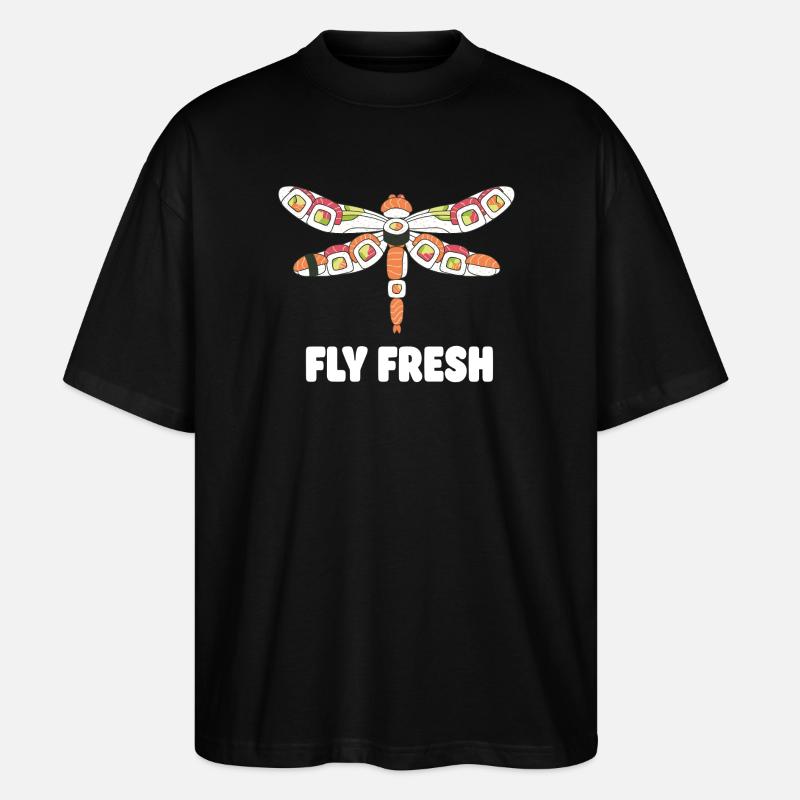 Sushi Dragonfly Fly Fresh - Stanley/Stella Oversized Unisex Bio T-Shirt Blaster 2.0 - Schwarz