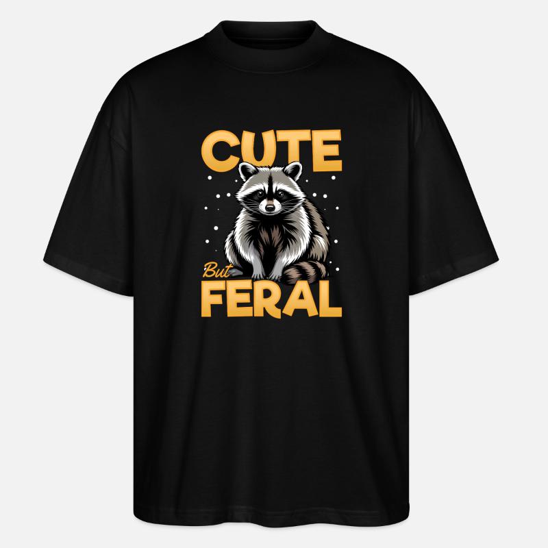 Funny Raccoon - Stanley/Stella Oversized Unisex Bio T-Shirt Blaster 2.0 - Schwarz