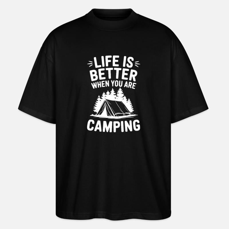 Citation de camping : Campeur drôle - T-shirt bio Blaster 2.0 coupe oversize Stanley/Stella Unisexe - noir