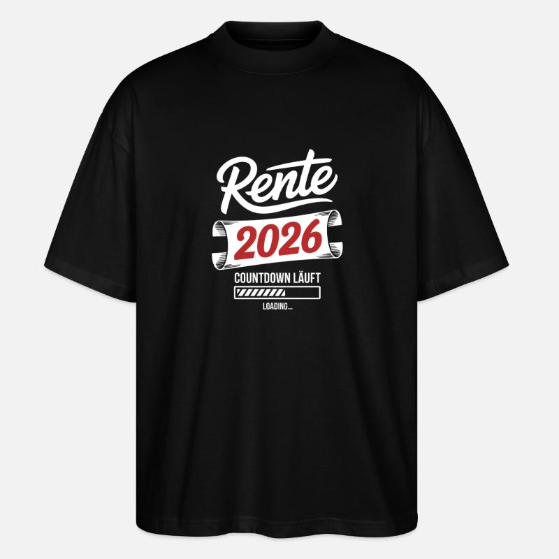 Rente 2026 Countdown - Stanley/Stella Oversized Unisex Bio T-Shirt Blaster 2.0 - Schwarz