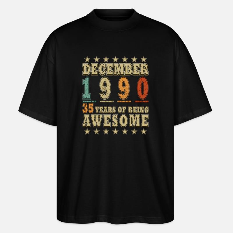 Geschenk Dezember 1990 - Stanley/Stella Oversized Unisex Bio T-Shirt Blaster 2.0 - Schwarz
