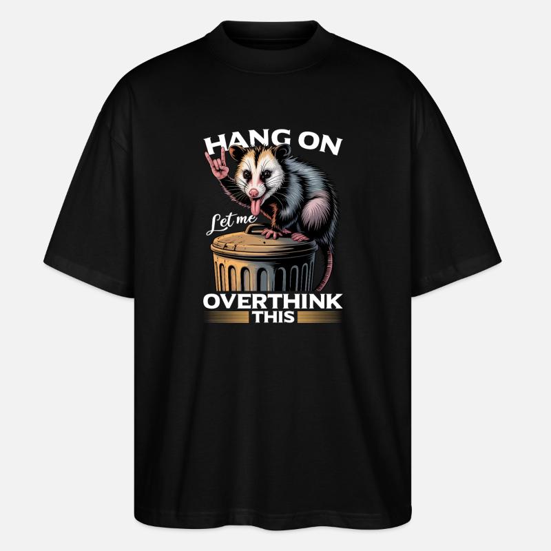 Funny Opossum - Stanley/Stella Oversized Unisex Bio T-Shirt Blaster 2.0 - Schwarz