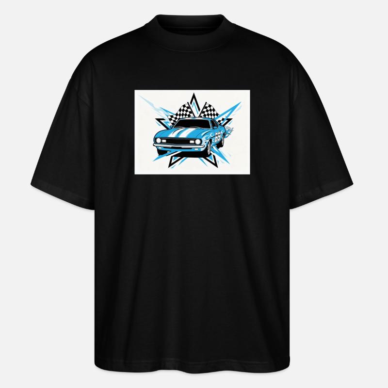 Retro Racing - Stanley/Stella Oversized Unisex Bio T-Shirt Blaster 2.0 - Schwarz