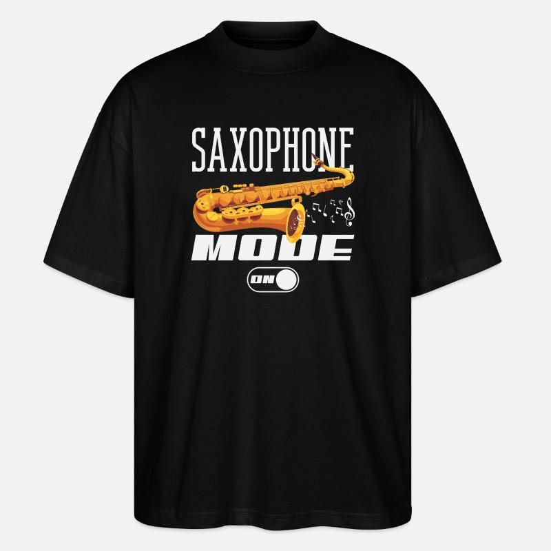 Saxofon - Stanley/Stella Oversized Unisex Bio T-Shirt Blaster 2.0 - Schwarz