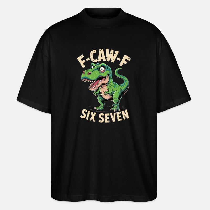 Kräischen Dino Sechs Sieben - Stanley/Stella Oversized Unisex Bio T-Shirt Blaster 2.0 - Schwarz