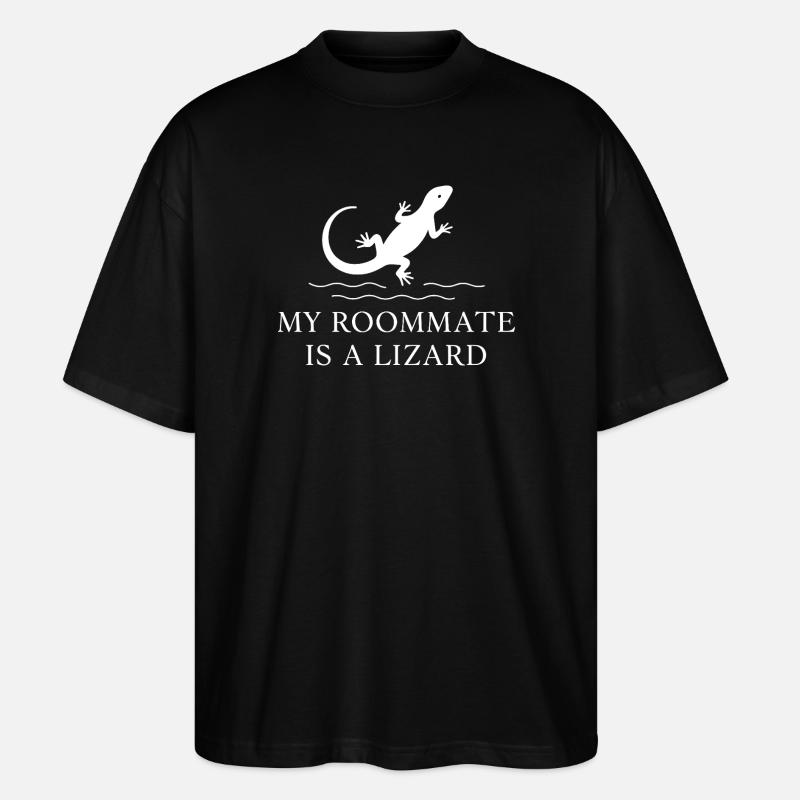 Mein Mitbewohner ist eine Echse - Stanley/Stella Oversized Unisex Bio T-Shirt Blaster 2.0 - Schwarz