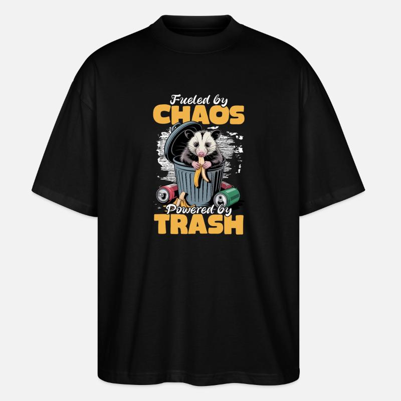 Funny Opossum - Stanley/Stella Oversized Unisex Bio T-Shirt Blaster 2.0 - Schwarz