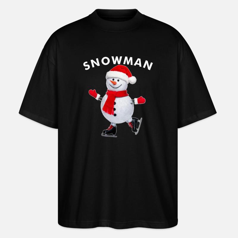 SNOWMAN - Stanley/Stella Oversized Unisex Bio T-Shirt Blaster 2.0 - Schwarz