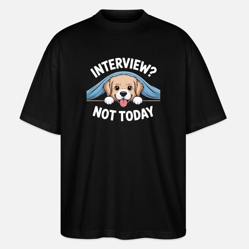 Fauler Labrador, verschlafener Welpe - Stanley/Stella Oversized Unisex Bio T-Shirt Blaster 2.0 - Schwarz
