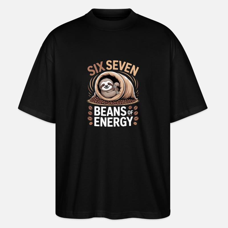 Sechs Sieben Bohnen Energie - Stanley/Stella Oversized Unisex Bio T-Shirt Blaster 2.0 - Schwarz
