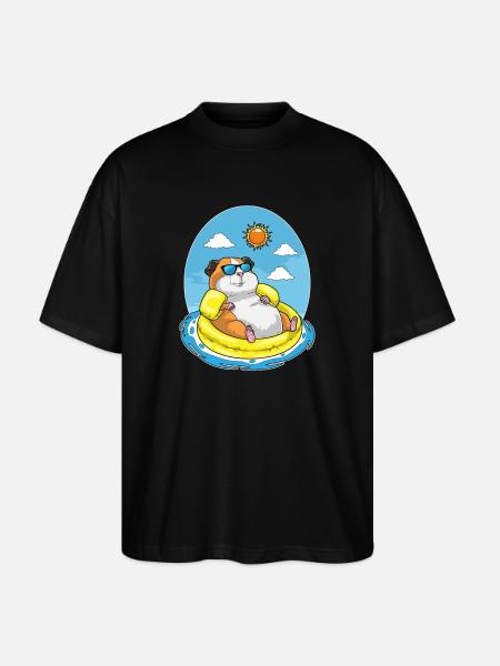 Natation de hamsters dans l’anneau d’été - T-shirt bio Blaster 2.0 coupe oversize Stanley/Stella Unisexe - noir