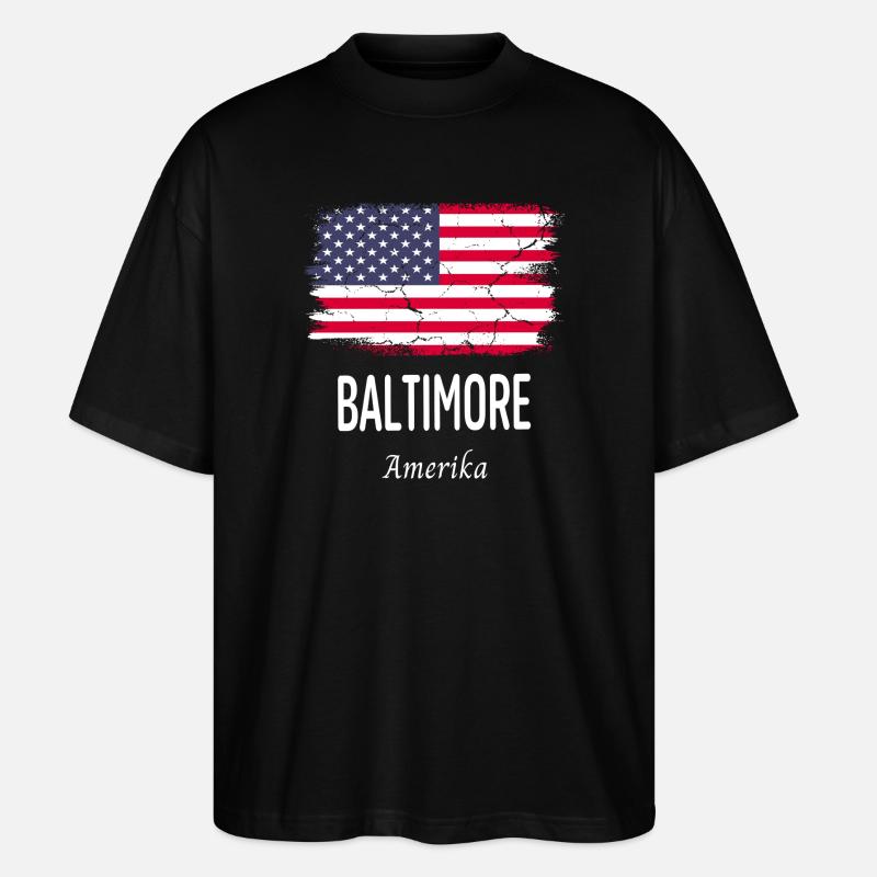 Baltimore - Stanley/Stella Oversized Unisex Bio T-Shirt Blaster 2.0 - Schwarz