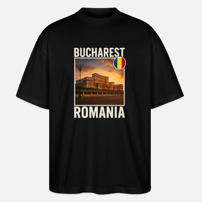Rumänien Bukarest - Stanley/Stella Oversized Unisex Bio T-Shirt Blaster 2.0 - Schwarz